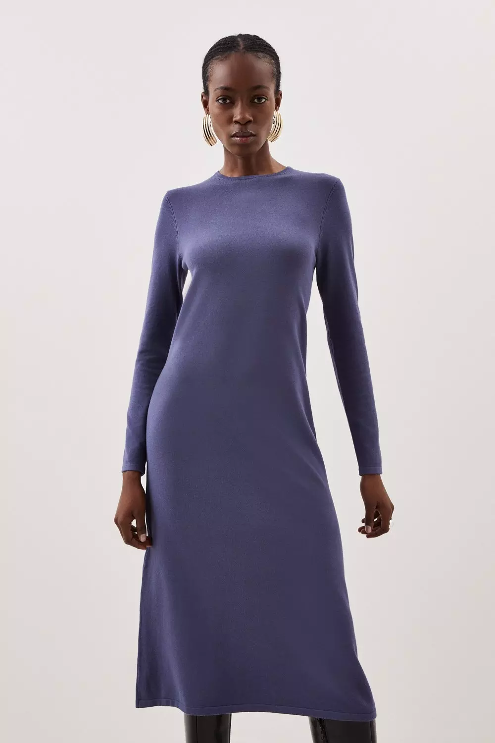 Viscose Blend Knit Midi Dress Karen Millen